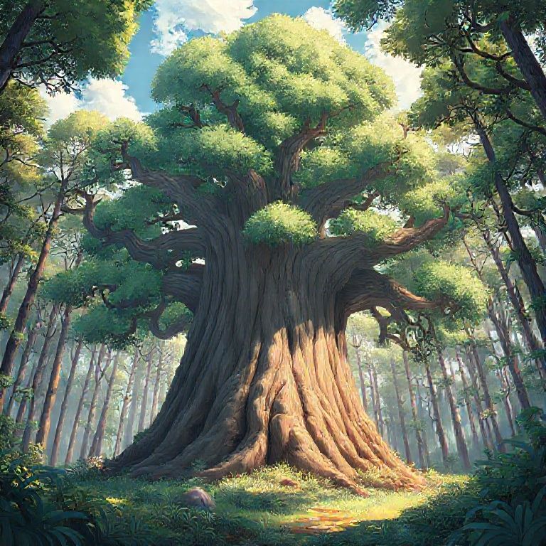 a big tree in forest