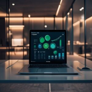 Dashboard analisis performa kecepatan website agensi menunjukkan metrik Core Web Vitals hijau yang optimal.